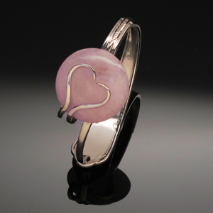 Bracelet Heart with Rose Quartz by A Fork in the Road