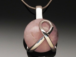 Pendant Ribbon with Rose Quartz by A Fork in the Road