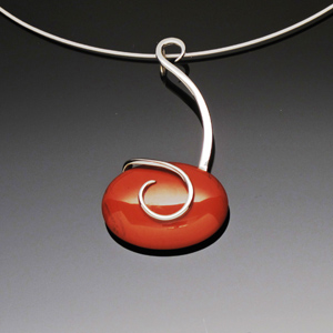 Pendant with Red Jasper Stone by A Fork in the Road
